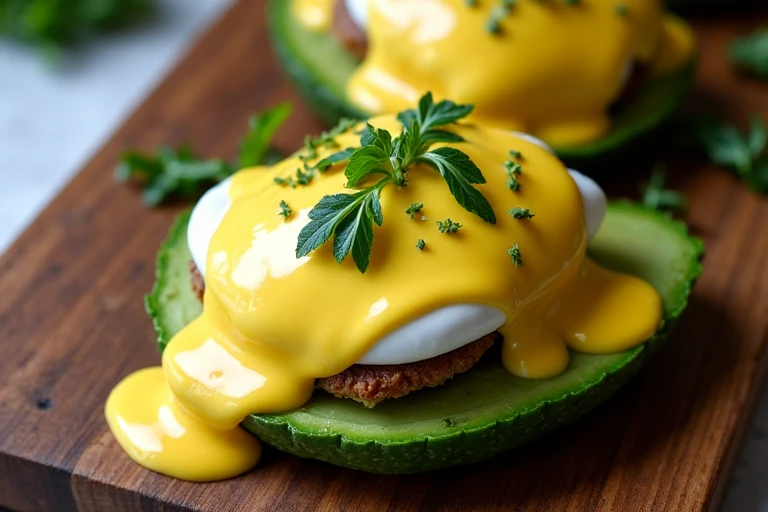 Keto Avocado Eggs Benedict: 15-min Gourmet Brunch (3g Net Carbs)