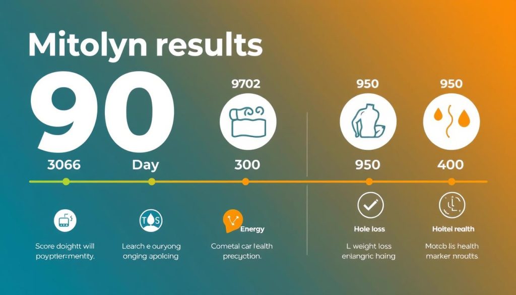 Timeline showing progressive results from using Mitolyn supplement